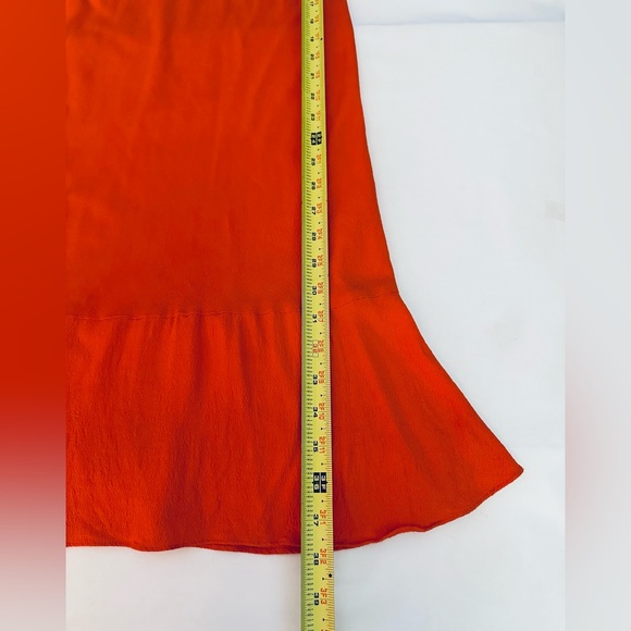 $550 VERONICA BEARD MADE IN USA Dress Sz 12 OLETA Off The Shoulder Ruffled Midi - Picture 15 of 16